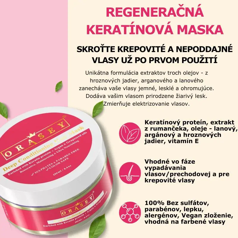 Hĺbkovo hydratačná maska na vlasy 250 ml | Orasey®